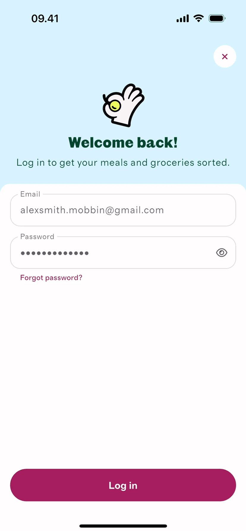Mobile app detail screen