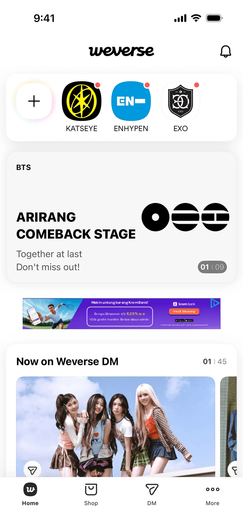 Weverse app screen